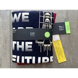 GAP KIDS 2 Piece PJs Glow in Dark Pajama Set Boys Spaceship Space FUTURE 10 NEW